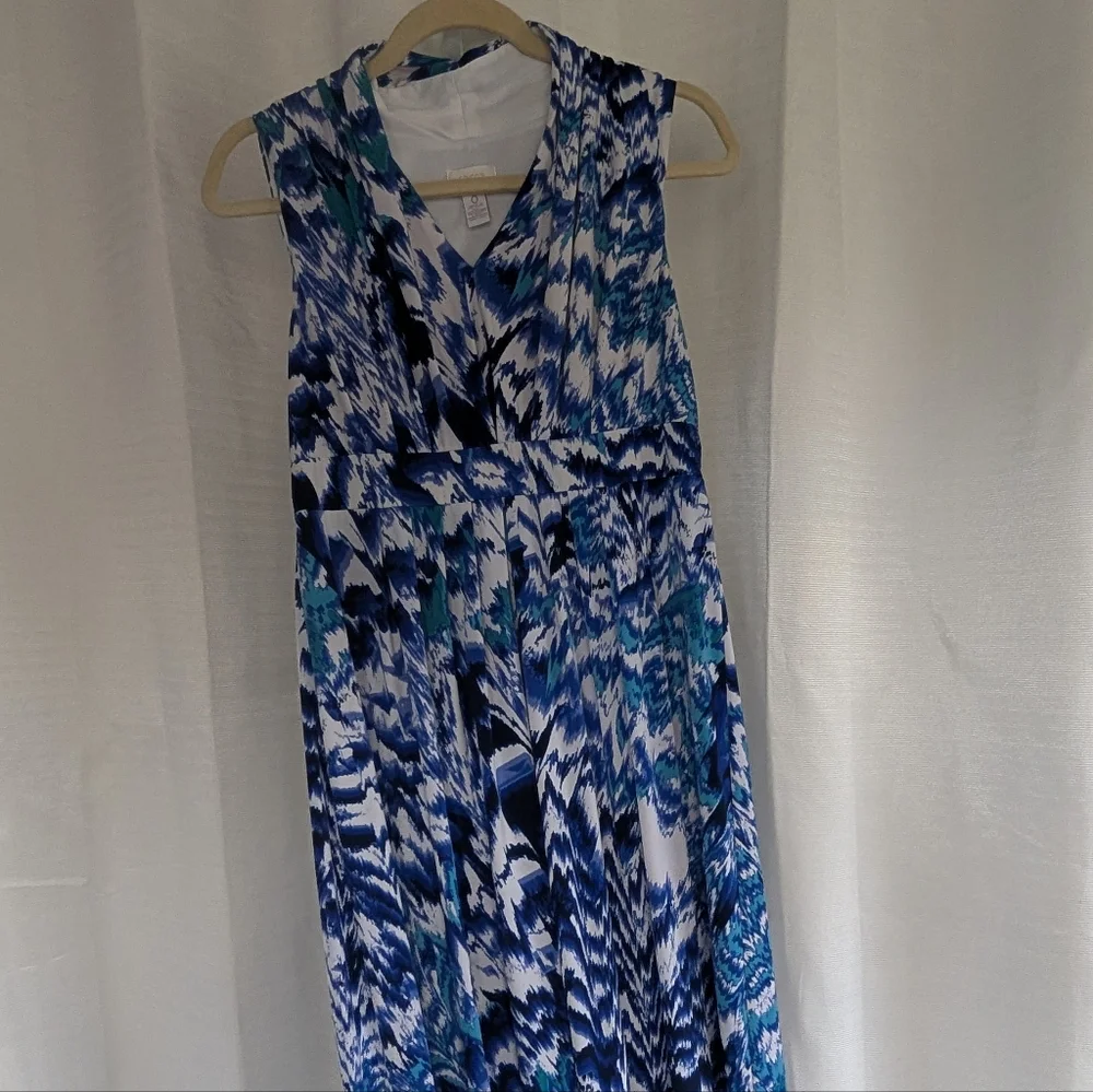 Chico's Blue and White Patterned Dress - Picture 4 of 15